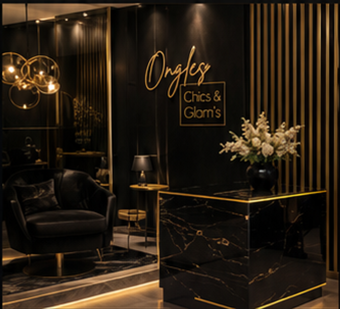 Salon noir et or Ongles Chics et Glam's
