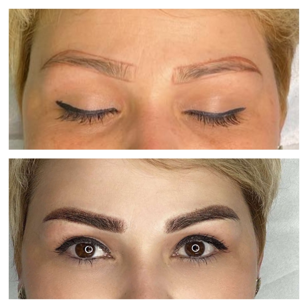 Sourcils maquillage permanent avant après